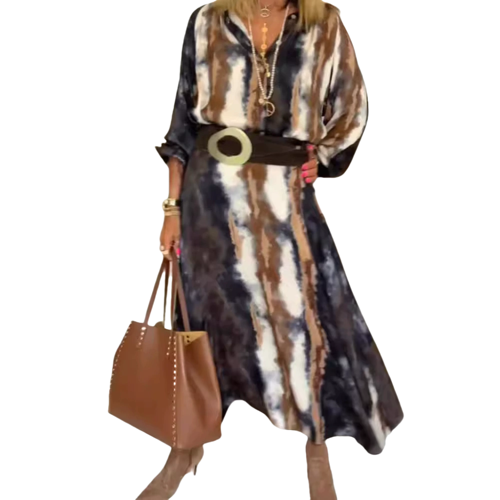 Elegantes Maxikleid mit Batikmuster