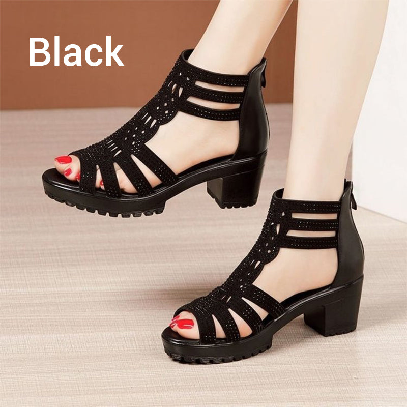 🌸Frühlingsangebote💐 Rutschfeste Peep-Toe-Sandalen mit dicker Sohle für Damen