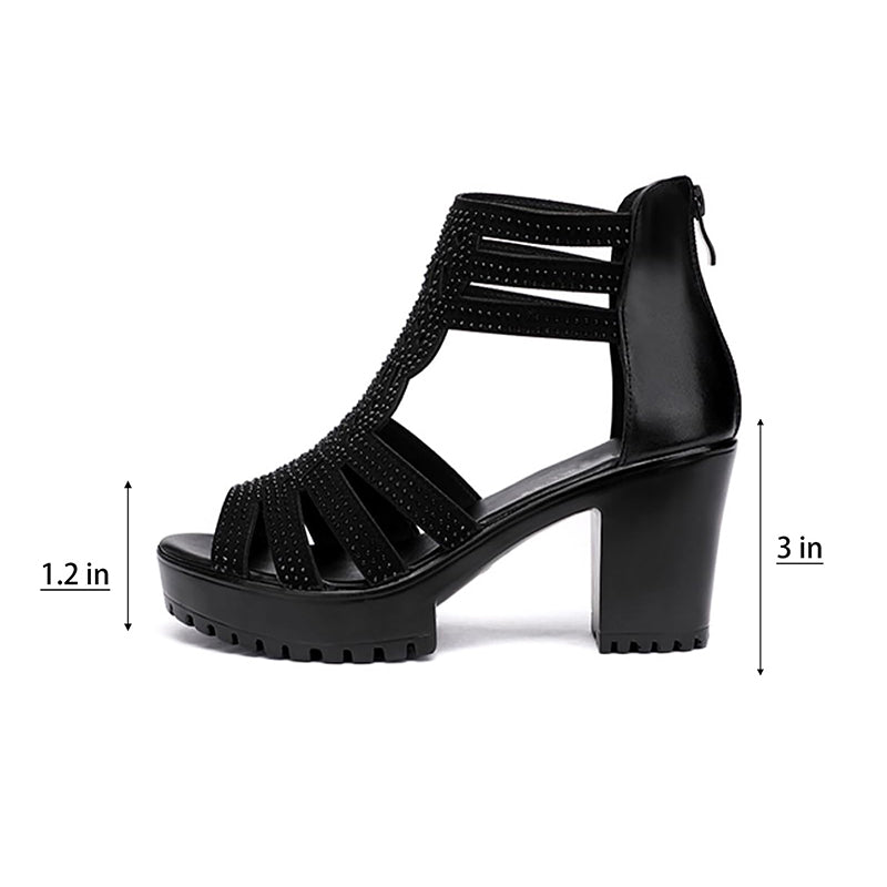 🌸Frühlingsangebote💐 Rutschfeste Peep-Toe-Sandalen mit dicker Sohle für Damen