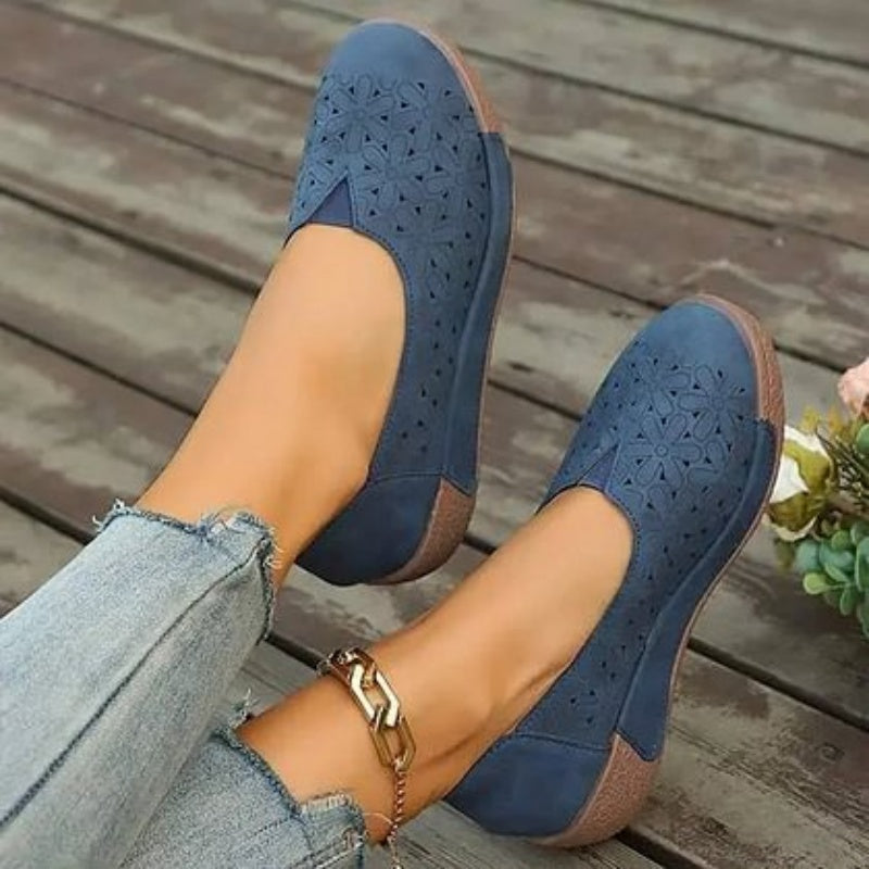 Flache orthopädische Slipper mit Blumenmuster für Damen