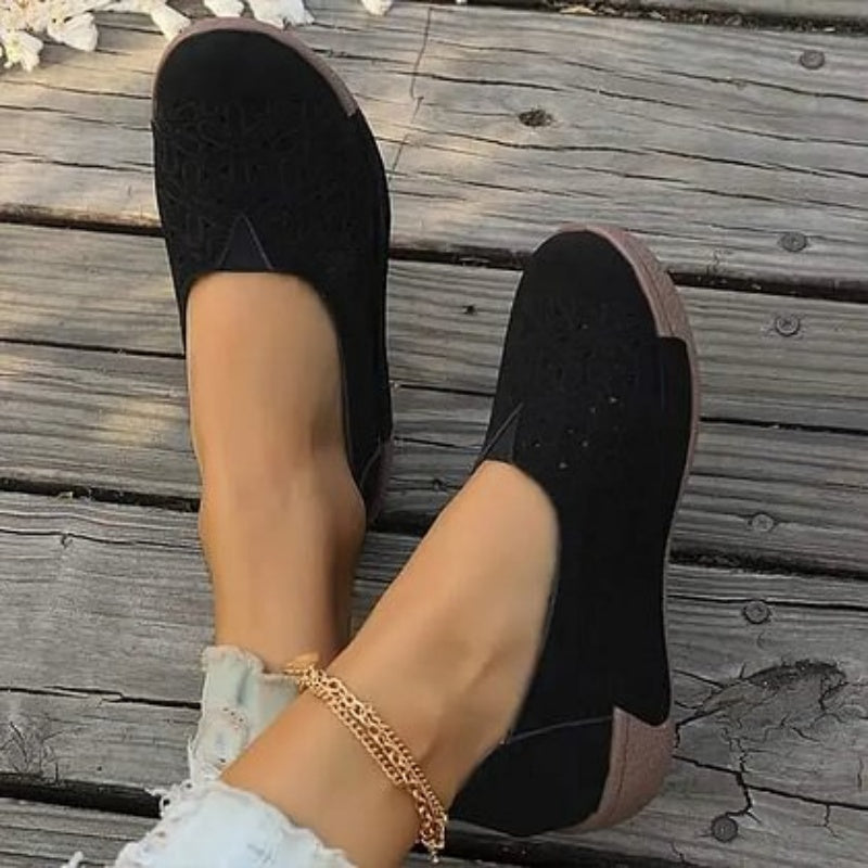 Flache orthopädische Slipper mit Blumenmuster für Damen