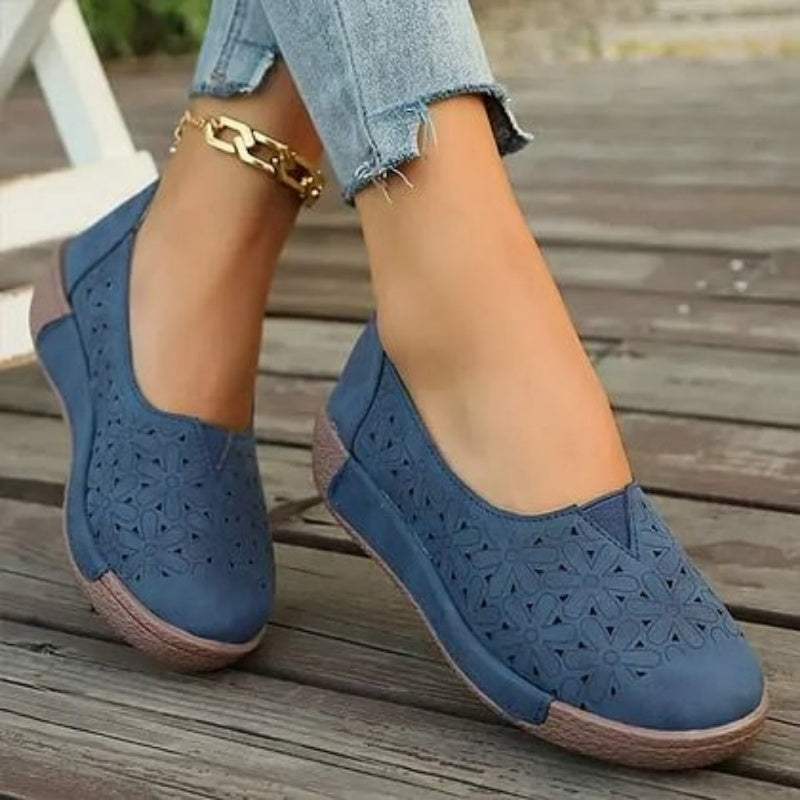 Flache orthopädische Slipper mit Blumenmuster für Damen