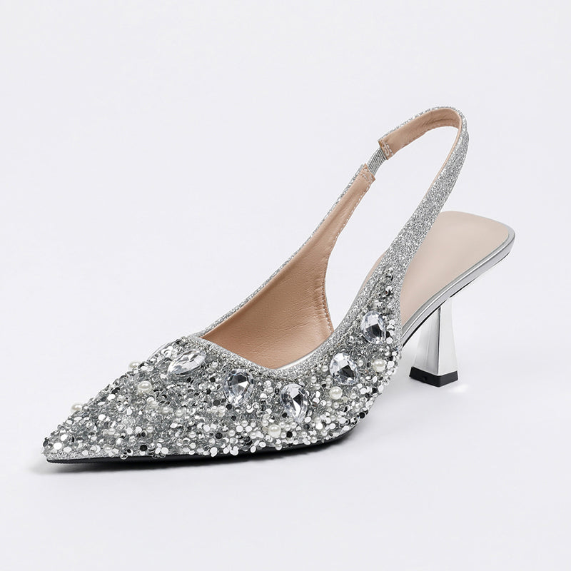 👡💎Slingback-Pumps mit spitzer, geschlossener Spitze für Damen✨