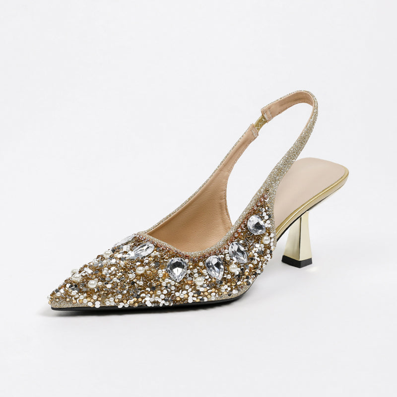 👡💎Slingback-Pumps mit spitzer, geschlossener Spitze für Damen✨