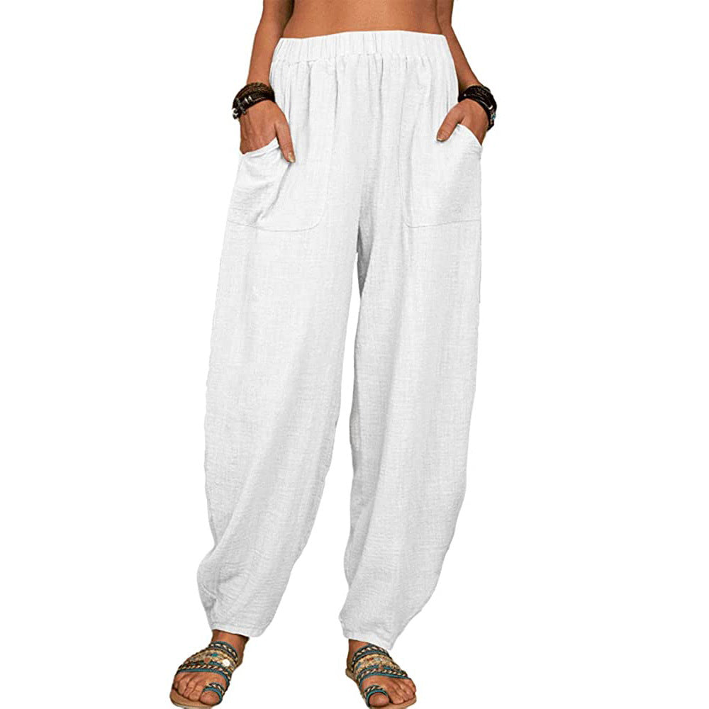 ⏰LETZTER TAG 50 % RABATT👚Weite Hosen aus Leinen und Baumwolle für Damen