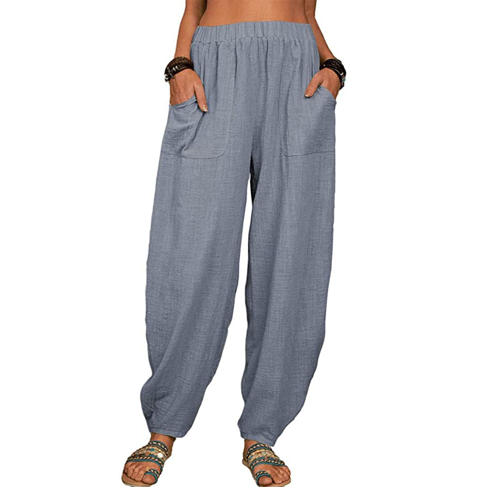 ⏰LETZTER TAG 50 % RABATT👚Weite Hosen aus Leinen und Baumwolle für Damen
