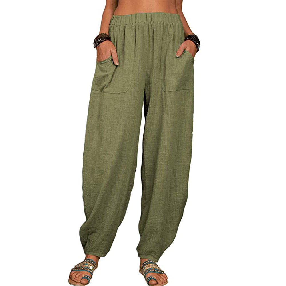 ⏰LETZTER TAG 50 % RABATT👚Weite Hosen aus Leinen und Baumwolle für Damen
