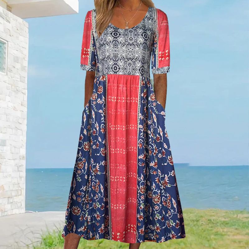 🔥49% OFF🌸✨ Elegantes Kleid mit böhmischem Muster für Frauen