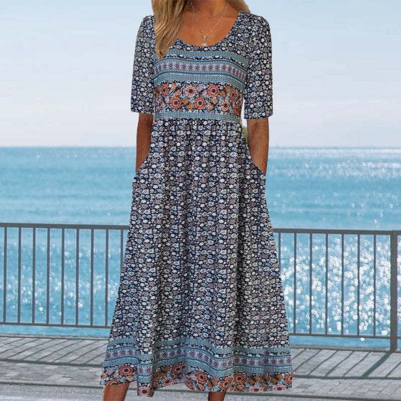 🔥49% OFF🌸✨ Elegantes Kleid mit böhmischem Muster für Frauen