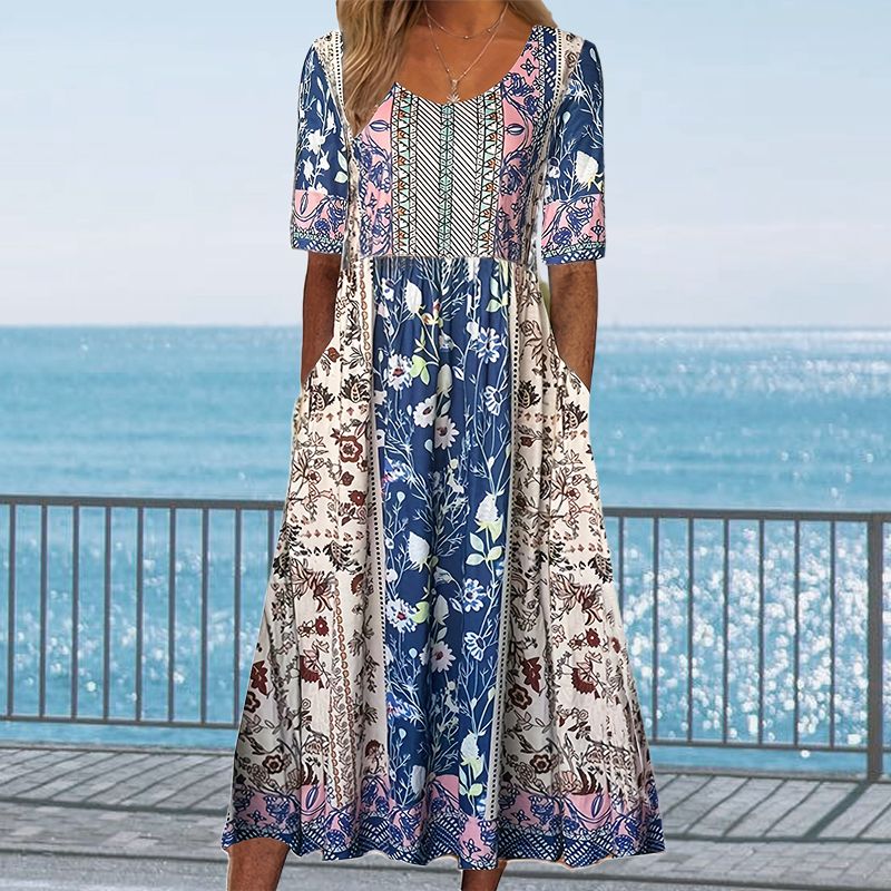🔥49% OFF🌸✨ Elegantes Kleid mit böhmischem Muster für Frauen