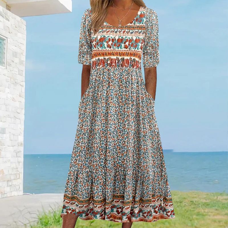 🔥49% OFF🌸✨ Elegantes Kleid mit böhmischem Muster für Frauen