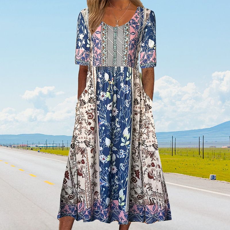 🔥49% OFF🌸✨ Elegantes Kleid mit böhmischem Muster für Frauen