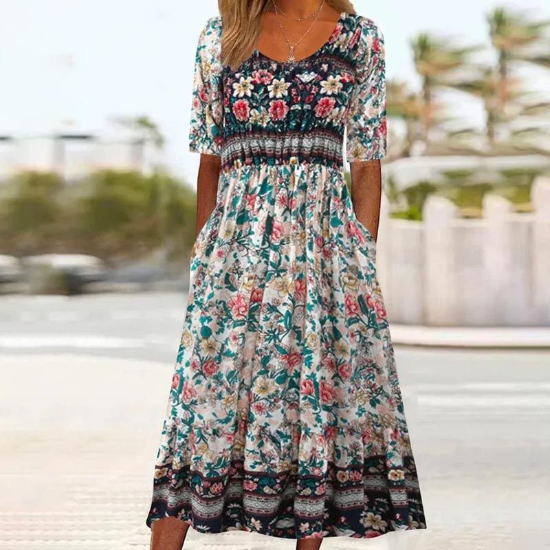 🔥49% OFF🌸✨ Elegantes Kleid mit böhmischem Muster für Frauen
