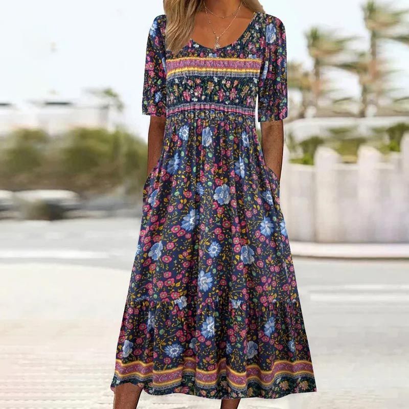 🔥49% OFF🌸✨ Elegantes Kleid mit böhmischem Muster für Frauen