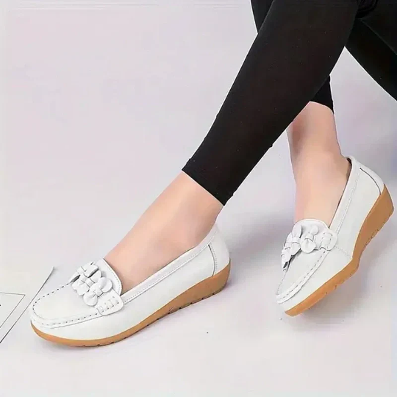 Damen Casual Leder Flats