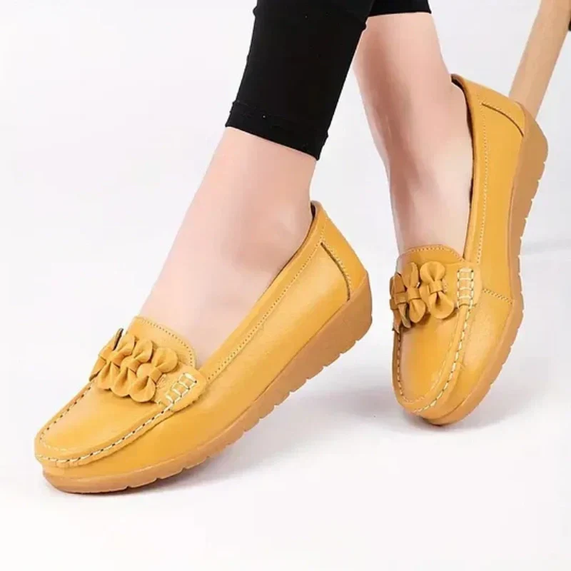 Damen Casual Leder Flats