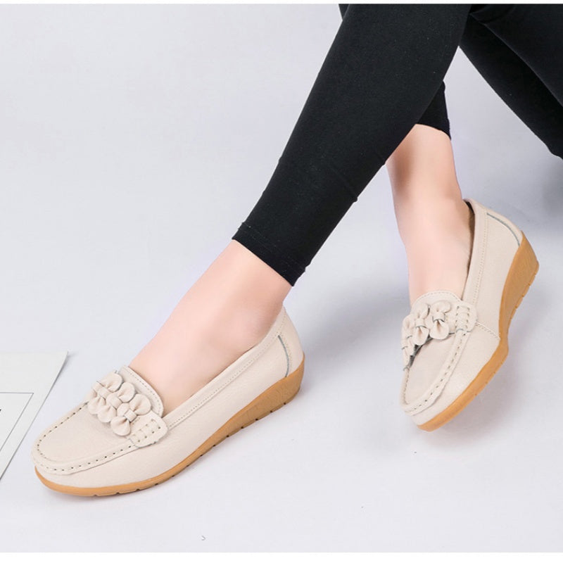 Damen Casual Leder Flats