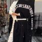 👗Lässiges Damen-Oberteil mit Buchstabendruck und Hose (2-teiliges Set)