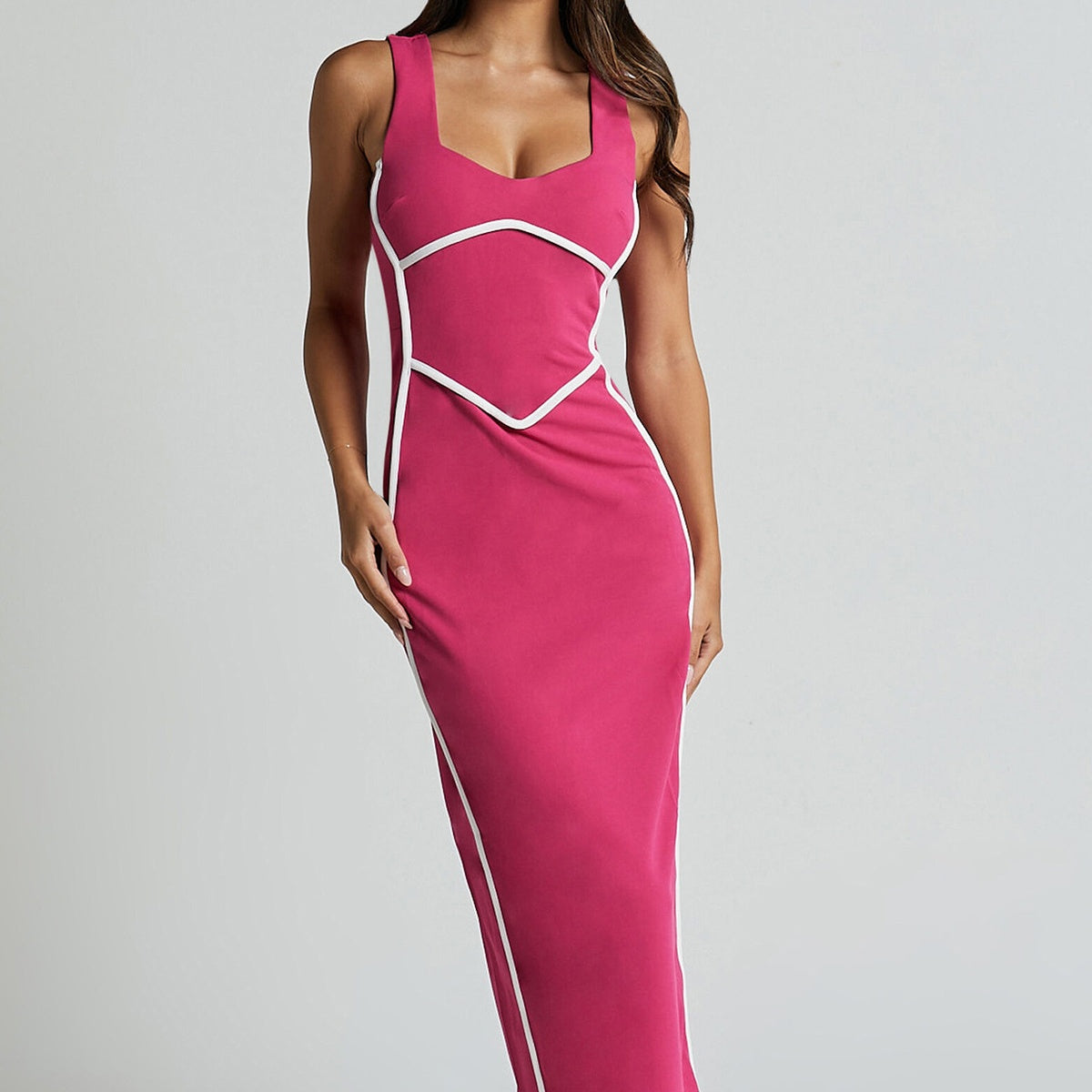 💕Damen ärmelloses Bodycon Kleid mit Rückenschlitz