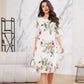 Fließendes Chiffonkleid mit blush-farbigen Blütenblättern