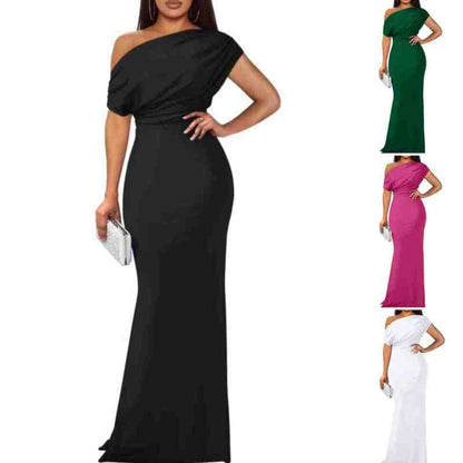 💃Elegante einfarbige trägerlose, schmale, lange Kleider für Damen