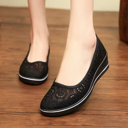 💖👠Atmungsaktive, rutschfeste Freizeitschuhe mit Keilabsatz für Frauen