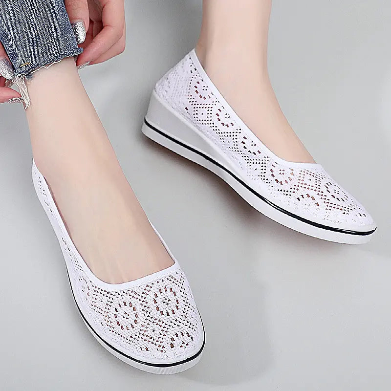 💖👠Atmungsaktive, rutschfeste Freizeitschuhe mit Keilabsatz für Frauen
