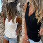 Button Cross V-Neck Tank Top