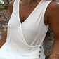 Button Cross V-Neck Tank Top