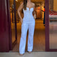 💕Schlanker, sexy, trägerloser Jumpsuit mit Reißverschlusstasche für Damen