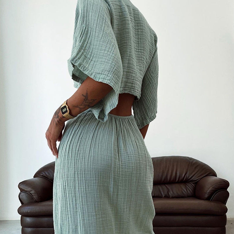 Sexy ausgeschnittenes Maxikleid mit Krawattenknoten für Frauen