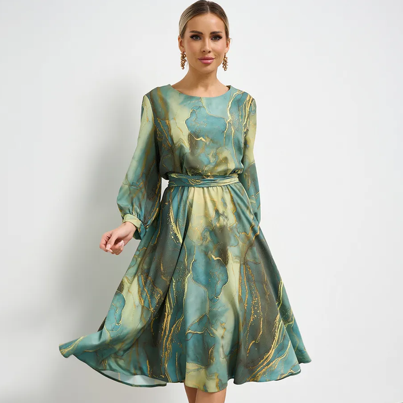 🌸Frühlingsangebote🌸 Smaragdgrünes, vergoldetes Kleid mit Farbverlauf
