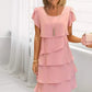 Damen Freizeitkleid mit Wellenvolants.