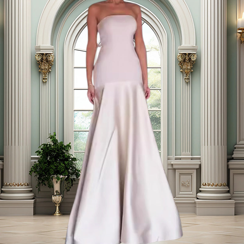 💃Elegantes schulterfreies langes Kleid in A-Linie