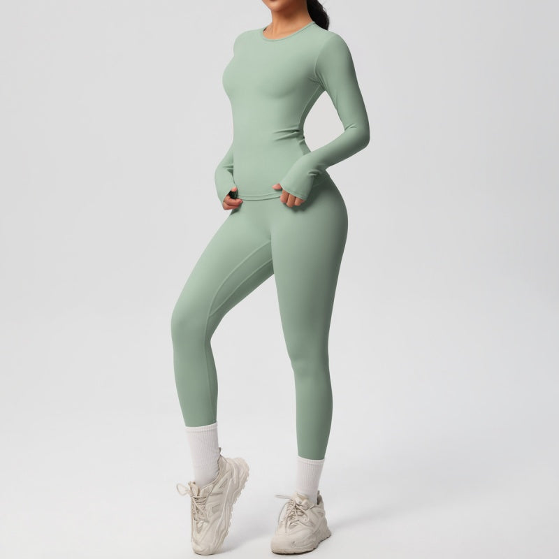 🎁 Hot Sale 50% OFF 🔥Atmungsaktives Damen-Oberteil und hochtaillierte Hose 2er-Set für den Sport