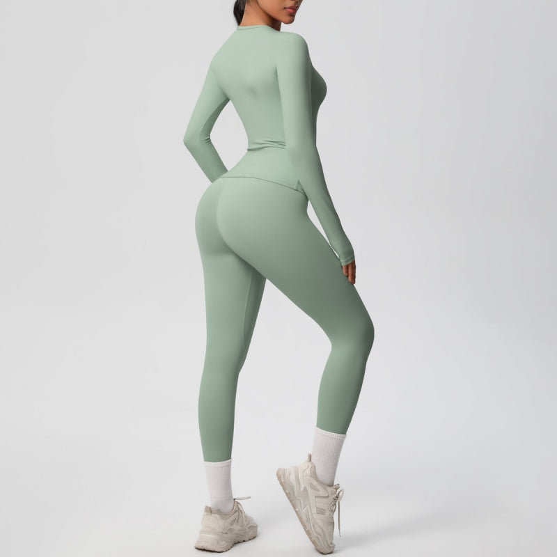 🎁 Hot Sale 50% OFF 🔥Atmungsaktives Damen-Oberteil und hochtaillierte Hose 2er-Set für den Sport