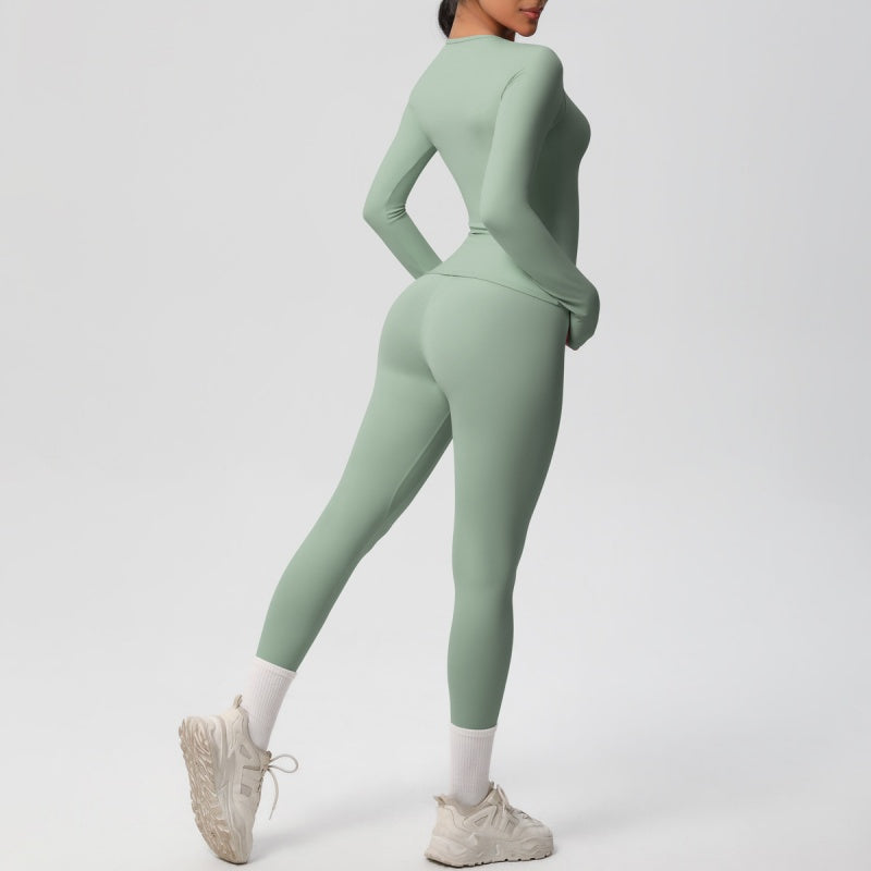 🎁 Hot Sale 50% OFF 🔥Atmungsaktives Damen-Oberteil und hochtaillierte Hose 2er-Set für den Sport