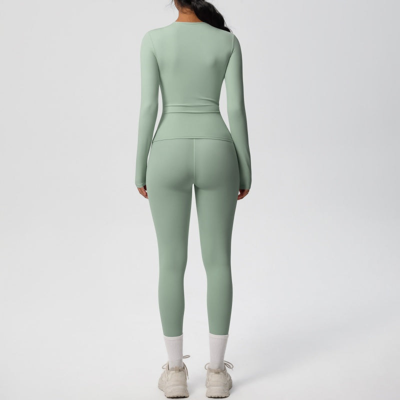 🎁 Hot Sale 50% OFF 🔥Atmungsaktives Damen-Oberteil und hochtaillierte Hose 2er-Set für den Sport