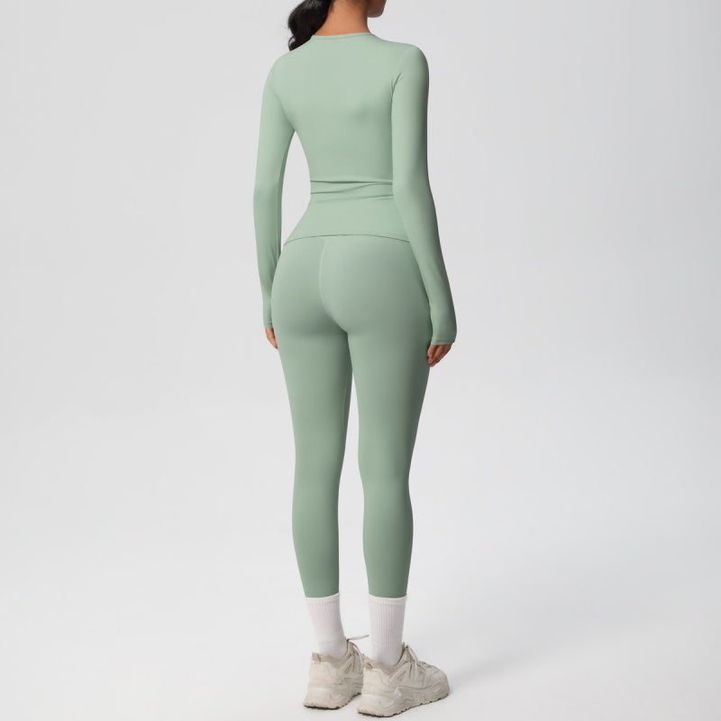 🎁 Hot Sale 50% OFF 🔥Atmungsaktives Damen-Oberteil und hochtaillierte Hose 2er-Set für den Sport