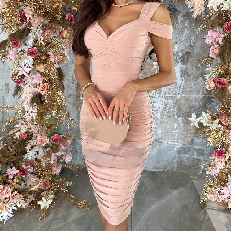 Sexy, schulterfreies, figurbetontes Kleid im Slim Fit für Damen