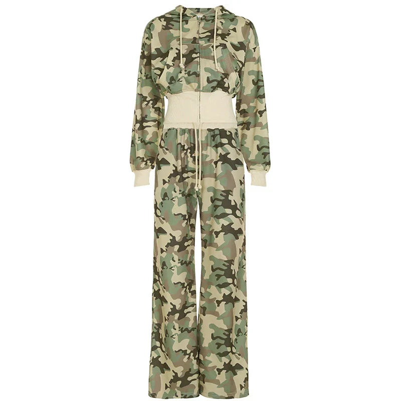 Trendiges Camouflage-Sweatshirt-Set