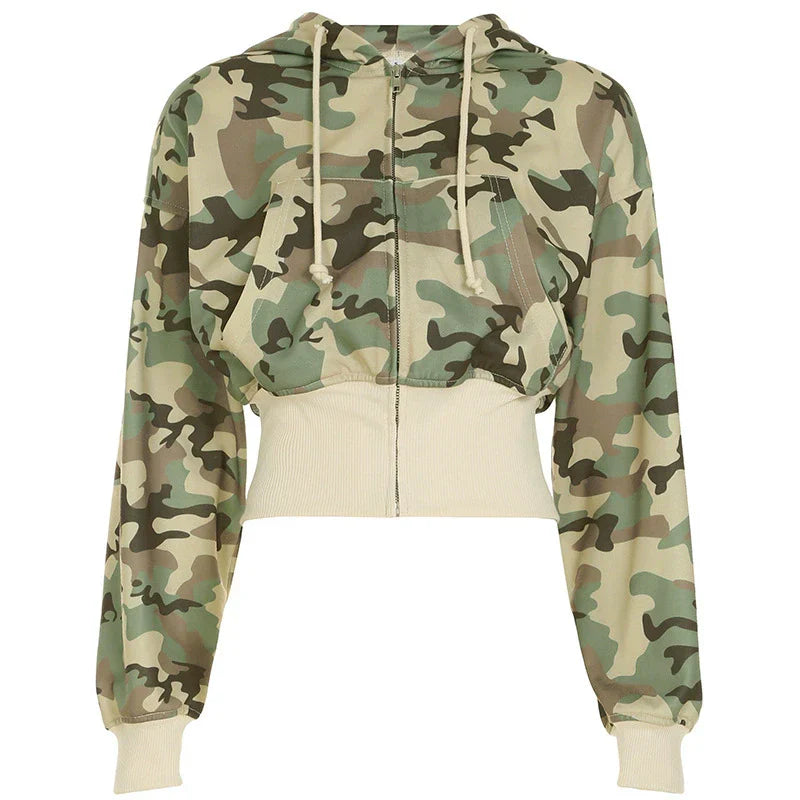 Trendiges Camouflage-Sweatshirt-Set