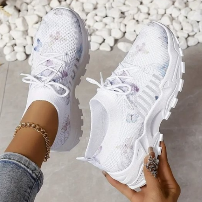 Lässige, leichte Sneakers mit Schmetterlingsdruck für Damen