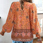 🌷🍃Damenmode bedrucktes Langarmshirt mit V-Ausschnitt