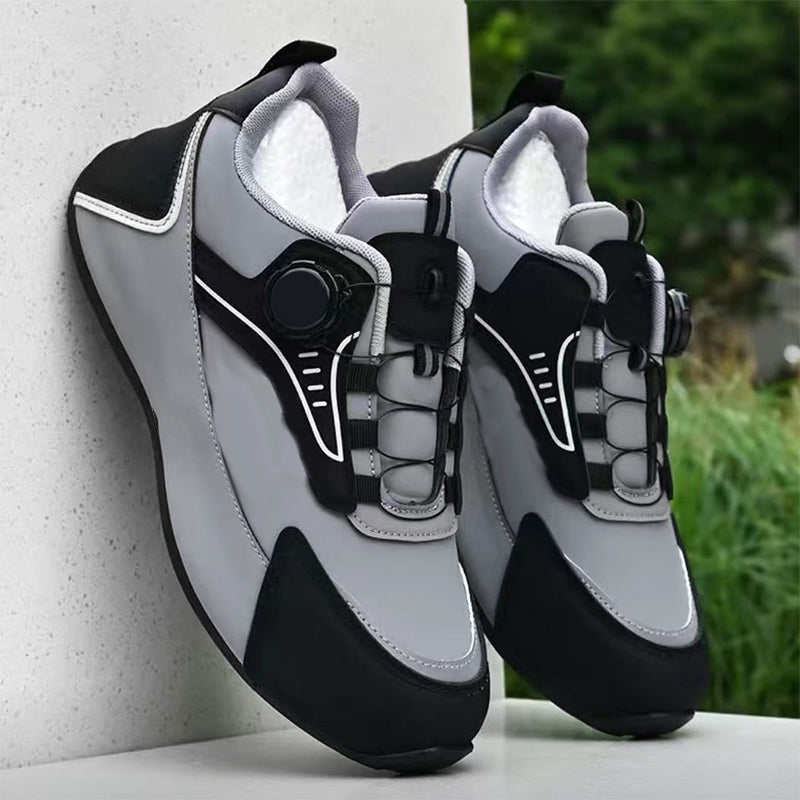 Stilvolle Herrenschuhe mit dicker Sohle und Spiralknopf für die Freizeit