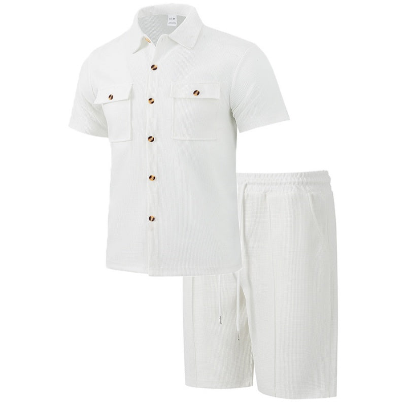 2-teiliges Set aus Kurzarmhemden und kurzen Hosen für Herren