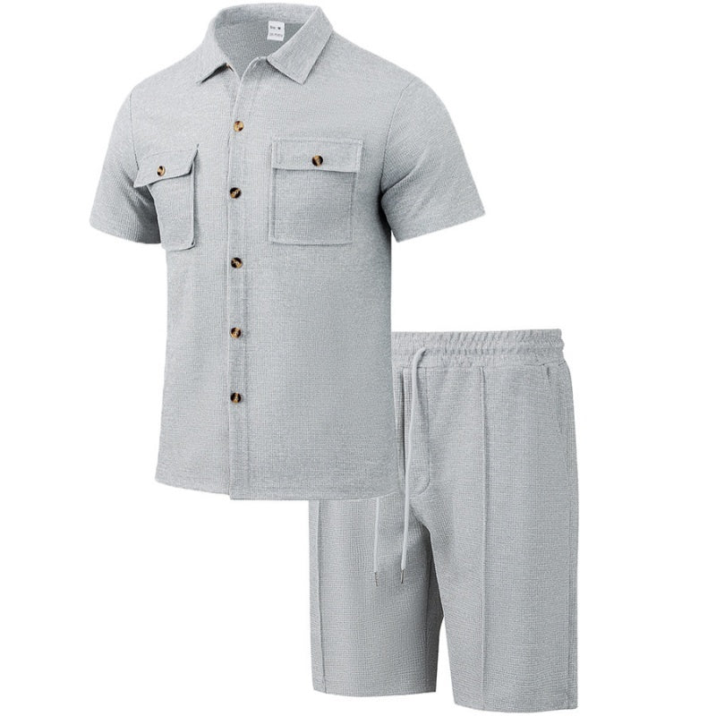 2-teiliges Set aus Kurzarmhemden und kurzen Hosen für Herren