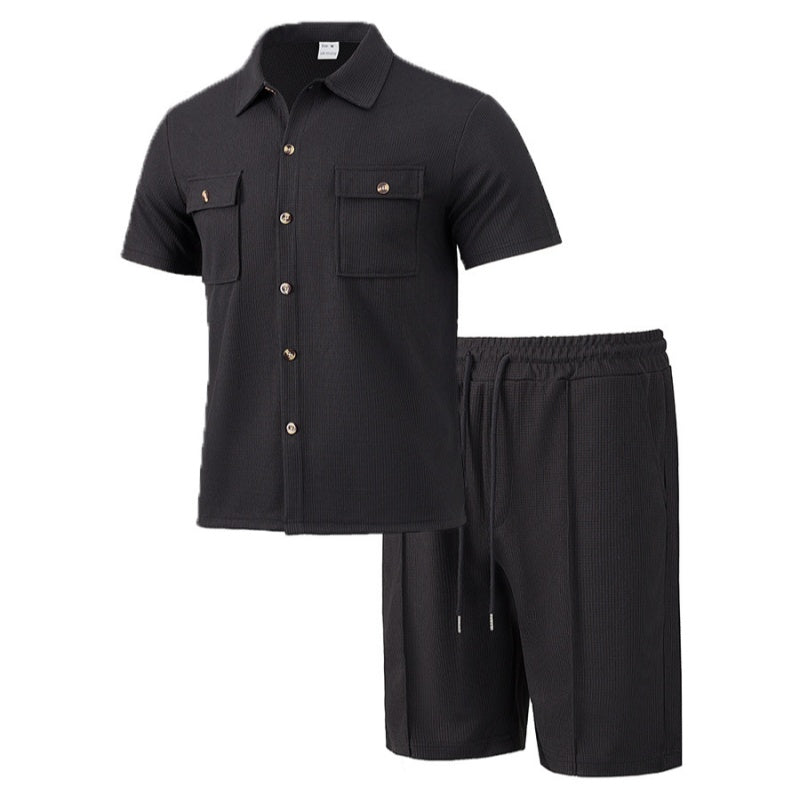 2-teiliges Set aus Kurzarmhemden und kurzen Hosen für Herren