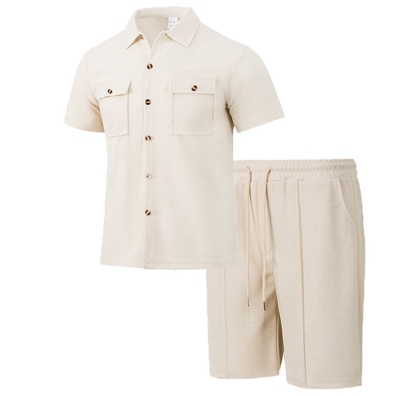 2-teiliges Set aus Kurzarmhemden und kurzen Hosen für Herren