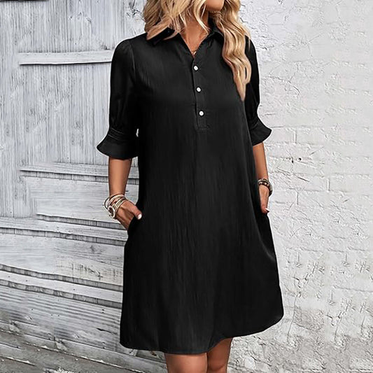 Elegantes Damen-Hemdkleid mit Rüschenärmeln
